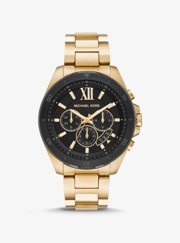Panske Gold-tone Hodinky Michael Kors Oversized Brecken Zlate - Hodinky Michael Kors Nejlevnejsi | FJLYB-2078